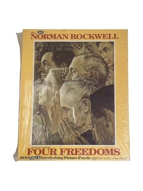 Vintage Jaymar Jigsaw Puzzle Norman Rockwell "Freedom of Worship" 800 Pieces NEW